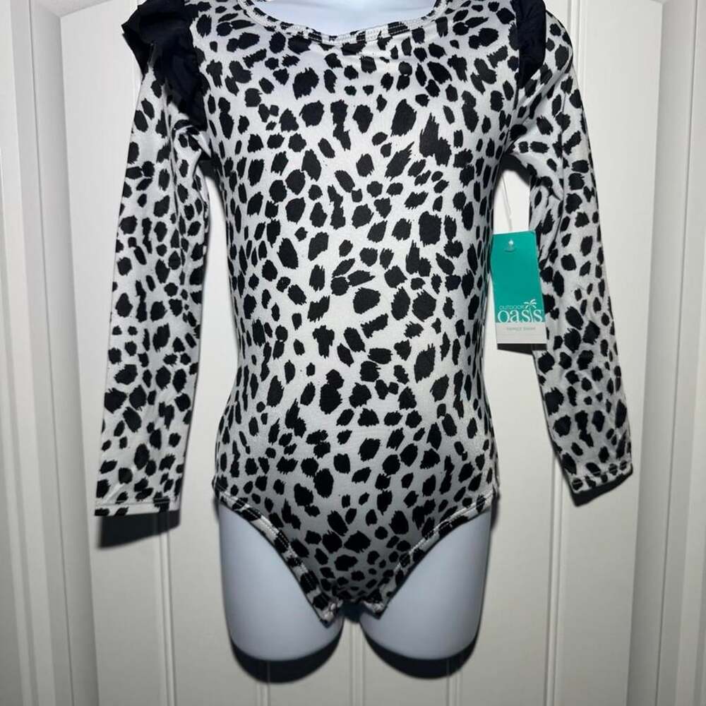 Outdoor Oasis Long Sleeve Swimsuit Size 4 Toddler White Animal Print